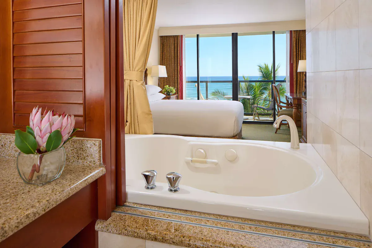 Image of Outrigger Waikiki Beach Resort with hot tub in room